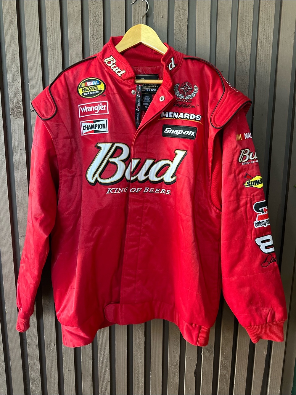 Chase Authentics Dale Earnhardt Budweiser King Of Beers Racing Jacket Mens XL
